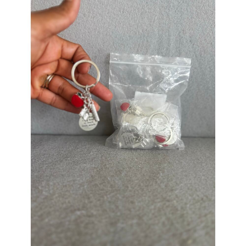 Keychain charms for teachers  Red Glitter Heart Keychain Ring 20 pieces